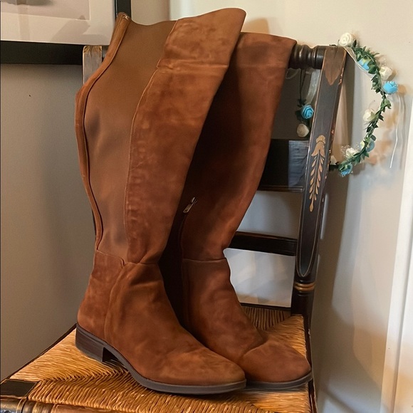Sam Edelman Brown Suede Over-the-Knee Boots — Size 10— Block Heel - Picture 1 of 4